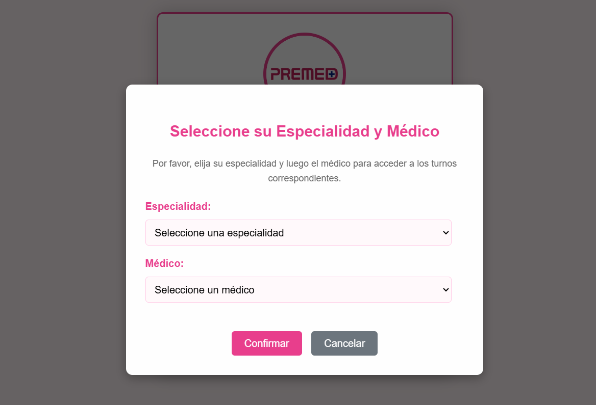 Selección de Especialidad y Médico